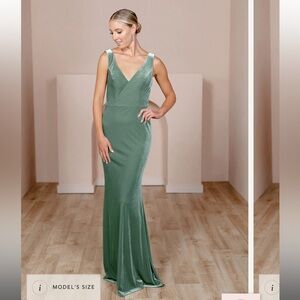 Revelry Dakota Maxi Dress- Velvet- Rosemary Color- Size 2 Petite length